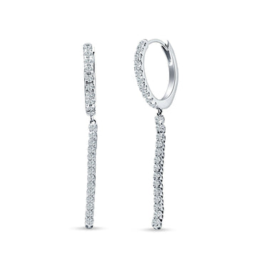 Drop Dangle Hoop Earrings CZ 925 Sterling Silver Wholesale